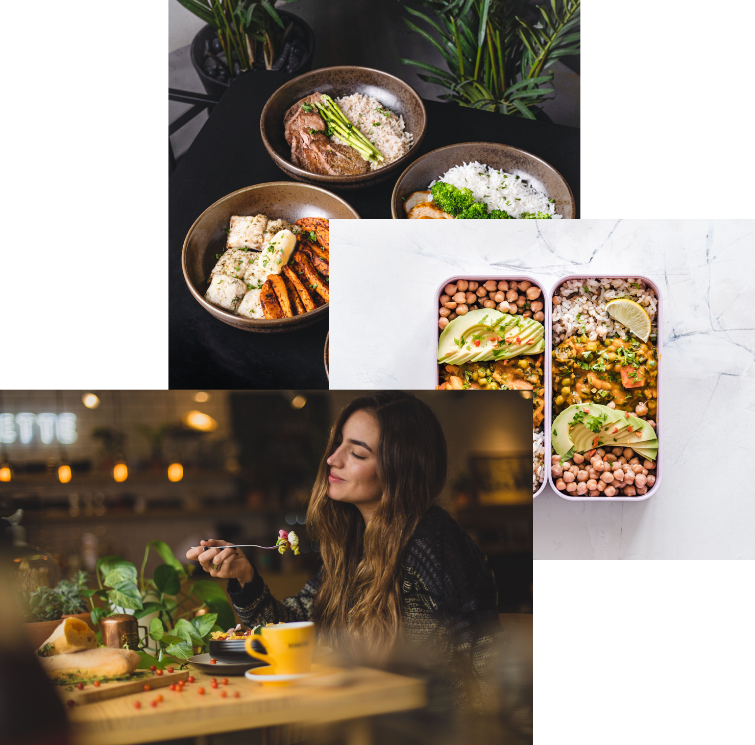 woman enjoing food